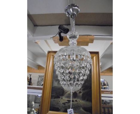 A crystal glass ceiling light.