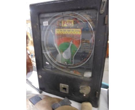 A vintage 'Get the Ball Past the Arrow' slot machine. Condition report;We are unable to test, so being sold as seen. No visib