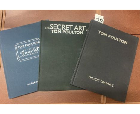 3 limited edition the Erotic Print Society books by Tom Poulton - The Lost Drawings, Artists Sketchbook and Secret Art.