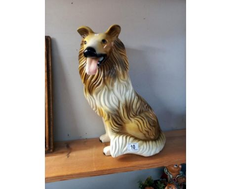 A large planter Collie Lassie dog ornament (Height 43cm)