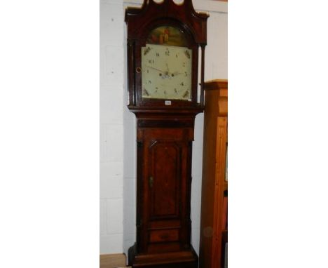 An eight day painted dial Grandfather clock in working order. COLLECT ONLY.