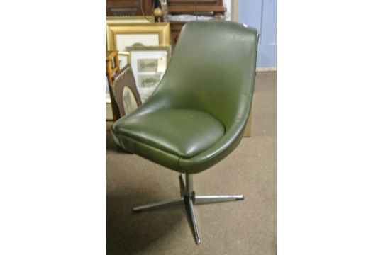 Furniture Home A Vintage Retro Green Vinyl Office Swivel Chair Retro Green Vinyl Office Swivel Chair