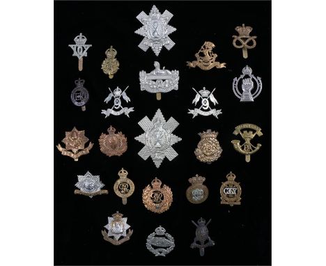 A collection of cap badges to the British Army, various regiments, mainly repro, (Qty)