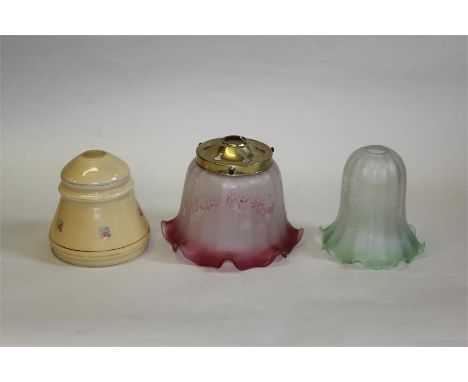 Three glass lamp shades  (3)