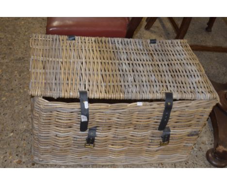 WICKER HAMPER, WIDTH APPROX 75CM