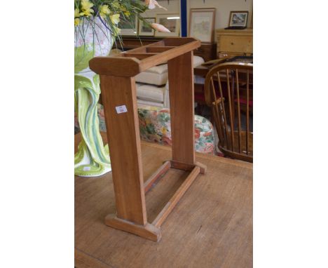 OAK STICK STAND, WIDTH APPROX 52CM