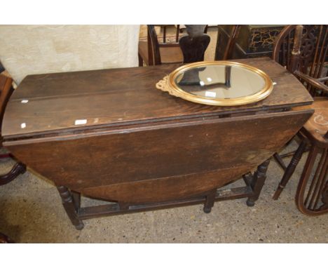 18TH/19TH CENTURY PLANKED GATE LEG TABLE, WIDTH APPROX 123CM