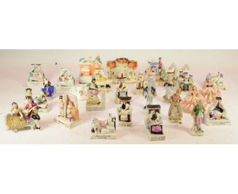 A large collection of 19th century German porcelain figurines, together with later ceramic figurines. 