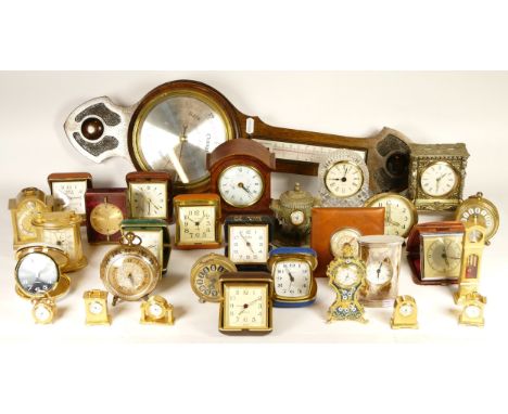 A collection of mid 20th century and later mantel clocks, anniversary clocks and miniature novelty clocks, manual and quartz 