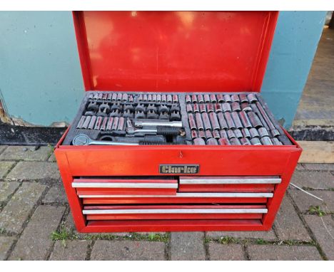 A Clarke tool chest with original tools, 53 x 26 x 32cm 