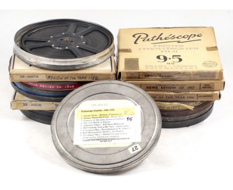 11 9.5mm Pathe Newsreels;  News review of the 1940s, 1947, 1948, 1949, 1950, 1951, 1953, 1956, 1957 & 1958, plus Pathescope G