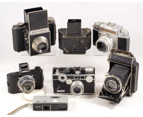 127 Format & Other Cameras. To include Argus 'Brick', Agfa Ambi Silette (condition 6G), Minolta 16, Reflex Korelle, Coronet C