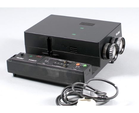 Rollei P3801 35mm Slide Projector. Fitted with twin Vario Projar 70-120mm f3,5 zoom lenses, working order (condition 4E) with