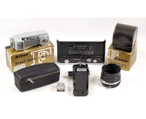 Nikon F accessories. Nikon Kogaku F-36 Electric Motor Drive #126114 for Nikon F (condition 4); Nikon Model BC-7 'fan' style f