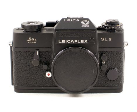 Commemorative Leicaflex SL2 Camera, 50 Jahre. Black Leicaflex SL2 body #1416409 [318-C] commemorating the first 50 years of L