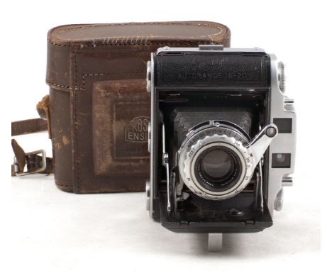 Ensign Autorange 16-20 Coupled Rangefinder Camera. For 6x4.5cm on 120 roll film. Ross Xpress 75mm  (plastic film reminder hol
