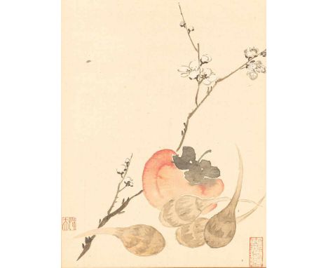   Elf Albumblätter im Stil von Pan Gonshou (1741-1794) CHINA, Qing-Dynastie je 26 x 20 cm R. Provenienz: Ehemals aus einer al