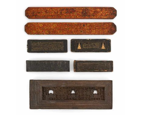   Buchdeckel, Druckstöcke, Sutrenblätter und Lack-Manuskript-Einbände U.a. TIBET, 17.Jh. und später L. 27-70 cm Provenienz: A