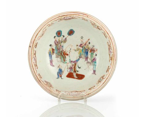   Porzellanschale mit 'Famille rose'-Dekor spielender Knaben CHINA, 18. Jh. D. 26,7 cm Provenienz: Ehemals aus aus einer alte