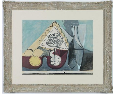 PABLO PICASSO, Still Life with Lemons, rare pochoir from Joie de Vivre suite, printed by Daniel Jacomet 1960, edition- 350 – 