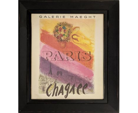 MARC CHAGALL (1887-1985), 'Galerie Maeght, Paris', lithograph, 50cm x 40cm, framed. 