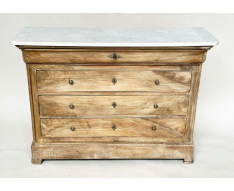 HALL COMMODE, 19th century French Louis Philippe walnut, adapted with four long drawers, 130cm W x 42cm D x 95cm H. 