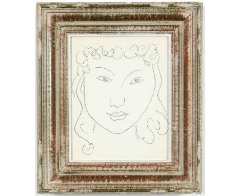HENRI MATISSE, 'Portrait of a young woman', original lithograph, printed by Maeght, 24cm x 19cm. 