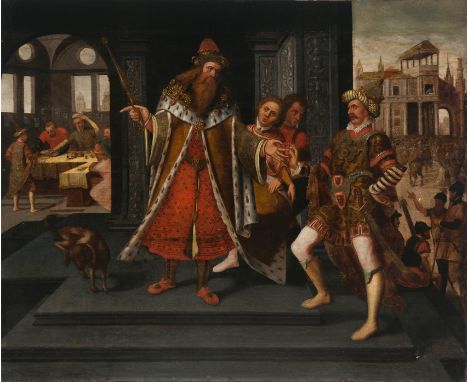 Flemish or Italian school. 16th century.“1536: Franco-Ottoman strategic alliance between the lily and the moon.”Oil on panel.