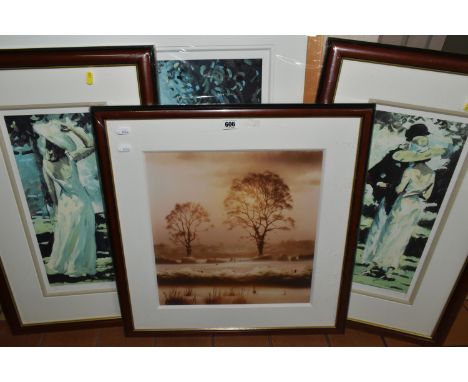 FOUR PRINTS BY JOHN WATERHOUSE AND SHERREE VALENTINE DAINES, comprising 'A Day Out Walking' by John Waterhouse, no visible si
