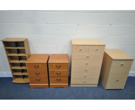 A SELECTION OF MODERN OCCASIONAL FURNITURE, to include a chest of two short over five long drawers, width 60cm x depth 40cm x