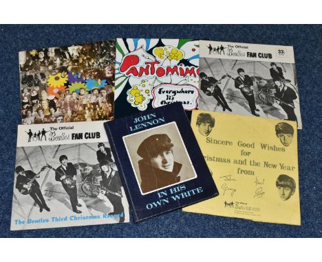 THE BEATLES OFFICIAL FAN CLUB CHRISTMAS RECORDS, a copy of the first one from 1963, two copies of the third record from 1965 