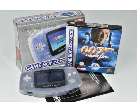 NINTENDO GAMEBOY ADVANCE BOXED, includes James Bond Nightfire boxed with its manual, the system and game are in working condi