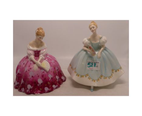 Royal Doulton Lady Figures to Include Victoria HN2471 (first) together with First Dance HN2803 (reject) (2) 