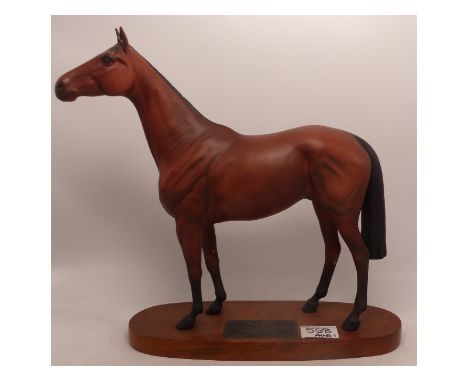 Beswick Connoisseur Racehorse Red Rum on Wood Base 