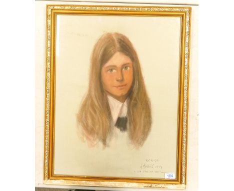 Large Framed  Pastel Portrait, signed, frame size 71 x 56cm 