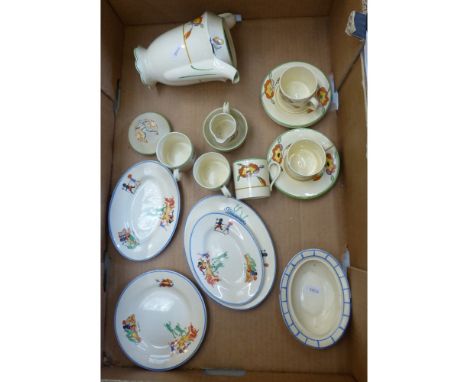 A collection of ceramic items to include Woods ivory ware part Art Deco coffee set and a small group of 'Jolly Boy' theme sma