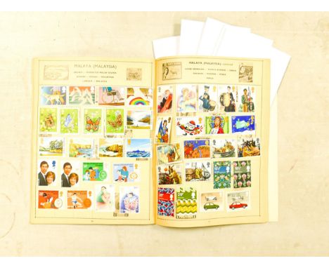 A collection of stamps and first day covers, currencey notes and books 