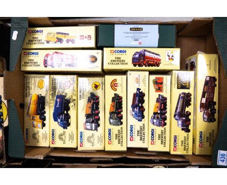 A collection of Boxed Corgi  scale mode Brewery collection Commercial &amp; Advertising Vehicles 