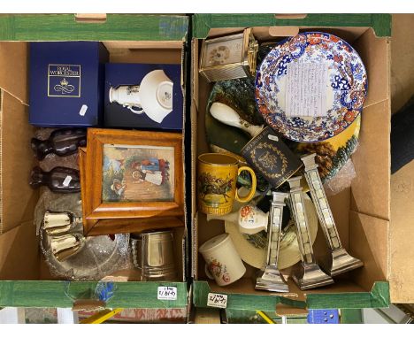 A mixed collection of items to include Mason's Chinese Peony fruit bowl, Wedgwood tankard, candlestick holders, Ridgway Imari