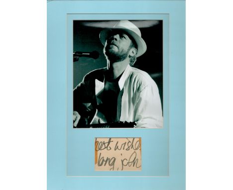 Mounted Signature of Long John Baldry with Vintage Black and White photo. Mounted on Blue Card with Signature. John William L