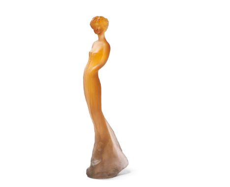 DAUM FRANCE - A LIMITED EDITION PÂTE DE VERRE 'AMELIE' FIGURAL SCULPTURE DESIGNED BY JEAN-PHILIPPE RICHARD; LATE 20TH CENTURY