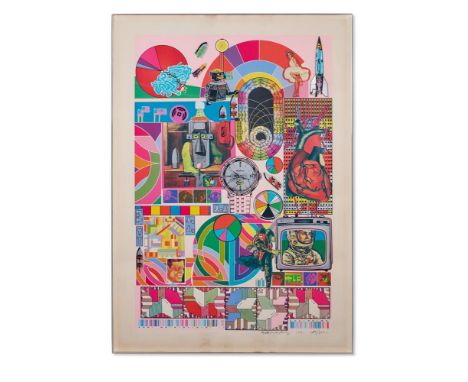 λ  EDUARDO PAOLOZZI (BRITISH 1924-2005) B.A.S.H. PINK Screenprint in colours, with collage, 1971, signed and dated in pencil,