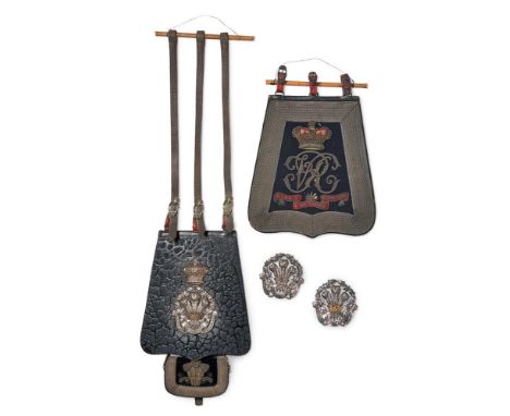 EARL OF CHESTER'S YEOMANRY, A GROUP OF UNIFORM ACCOUTREMENTS Comprising;  A leather sabretache, a bullion embroidered shoulde