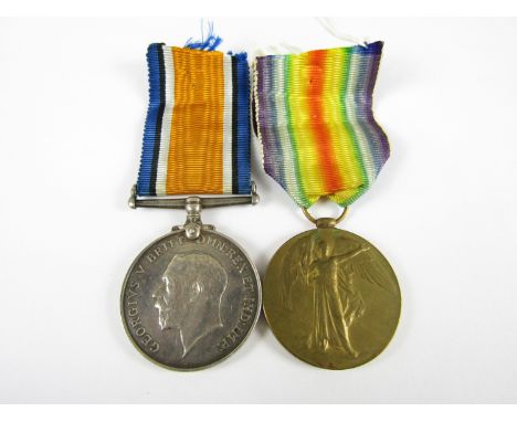 A Great War casualty group comprising British War and Victory Medal pair to 242850, Pte J R Gilmoor, West Riding Regt and  Me