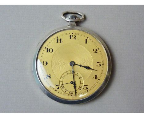 A 1920s French silver-cased pocket watch, having an un-attributed movement, Arabic numerals, blued steel hands and subsidiary