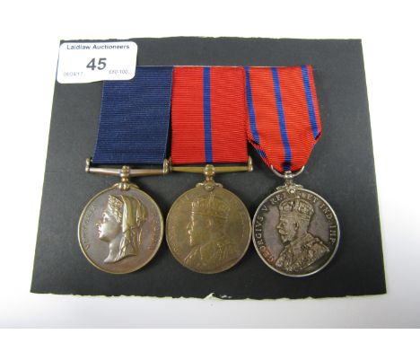 A Constabulary medal group comprising Metropolitan Police 1897 Jubilee medal, 1902 and 1911 Coronation medals to Ploice Const