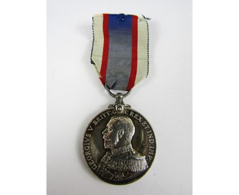 A George V Royal Navy Reserve Long Service & Good Conduct Medal to SS 107702 Dev B 5326A E W Perrott, Sto 1 R