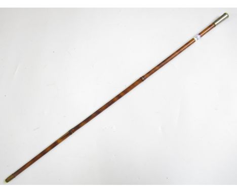 An SAS cane or swagger stick, having a nickel pommel bearing embossed SAS badge, 89 cm