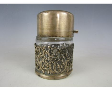 A late Victorian silver mounted cut glass toiletry jar, William Hutton and Sons, London, 1898