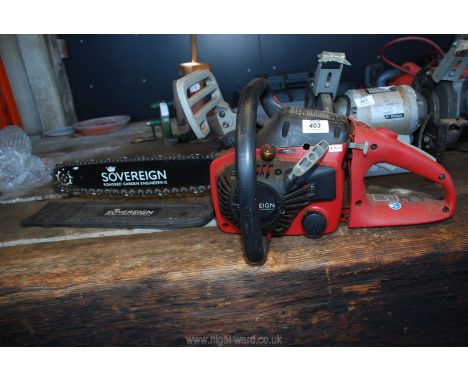 Sovereign chainsaw with brake, (good compression).